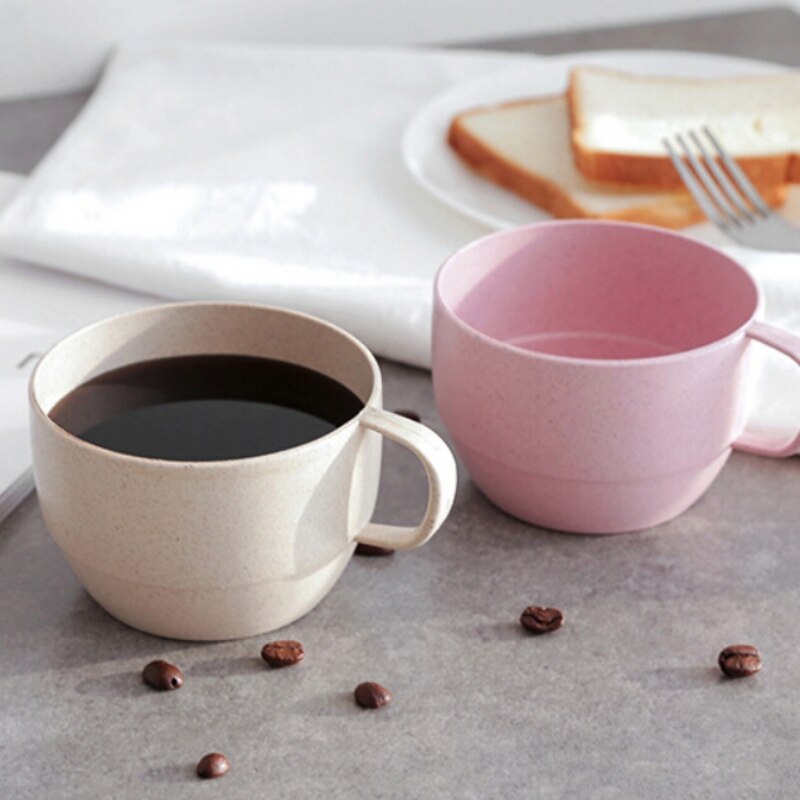 CH- Eco-Friendly Wheat Straw Milk Office Coffee Cup Plastic Breakfast Cup Teacup Mug Drinks Water Cups