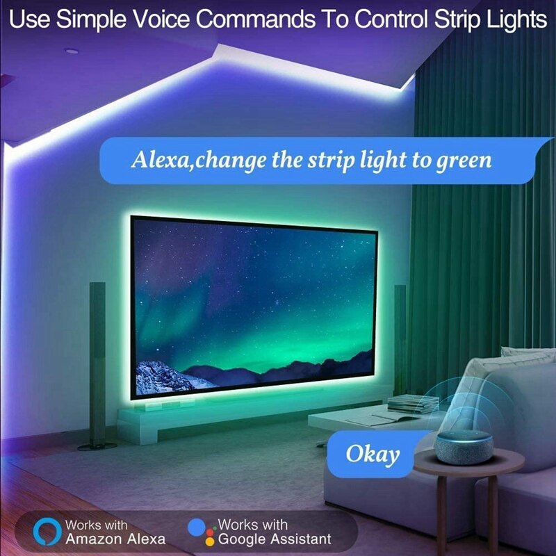Controlador LED Wifi, tira de luces LED RGB, Control por voz desde Alexa y Google Home, controlador inteligente inalámbrico WIFI