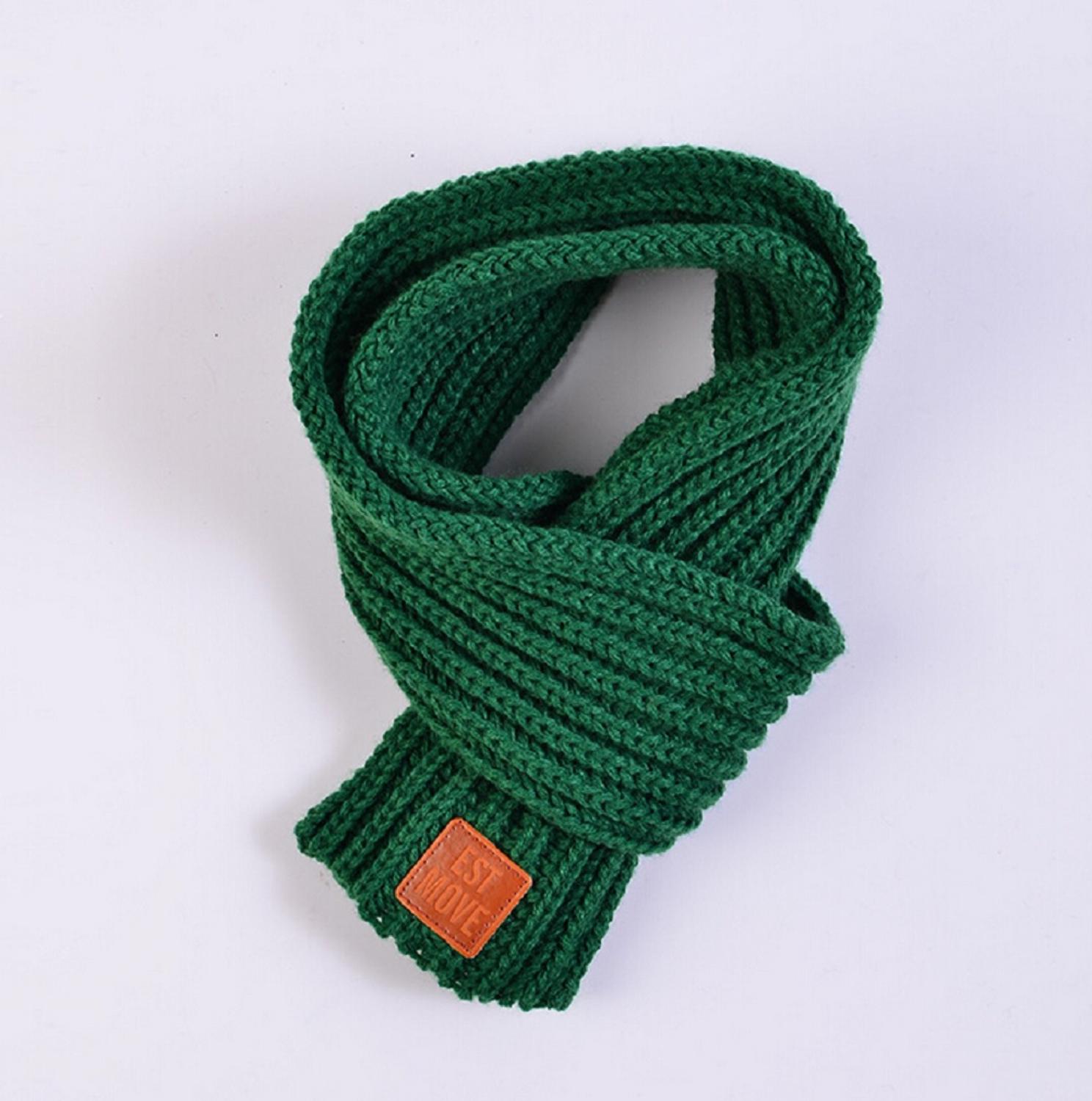 Mooie gebreide kindersjaal van katoen, effen winterwarm, kindersjaal, babyjongens- en meisjessjaal, rode kerstsjaal, unisex: Groente