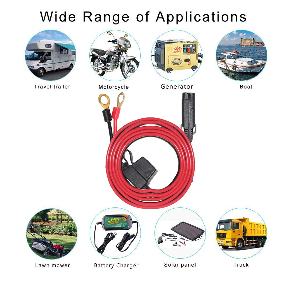 6ft- ring terminal kabel - se til o-ring terminal sele hurtig tilslutning/frakobling ring terminal samling , 10a sikringer