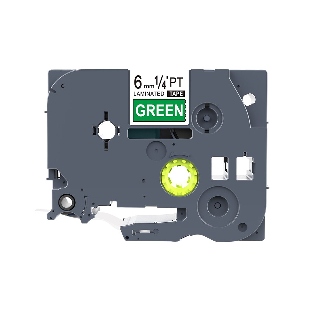 1PCS 6mm Black on Clear TZe-111 TZ2-111 Label Tape Compatible for Brother P-Touch PT200/1000 D210 H110 E110 Label Printers PUTY: White-Green