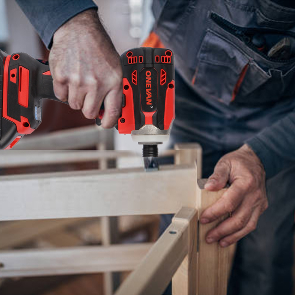 ONEVAN 588NM Cordless Electric Impact Brushless Wrench 5 Speed Screwdriver Power Tool 1/4" with 3 LED Light for Makita Battery