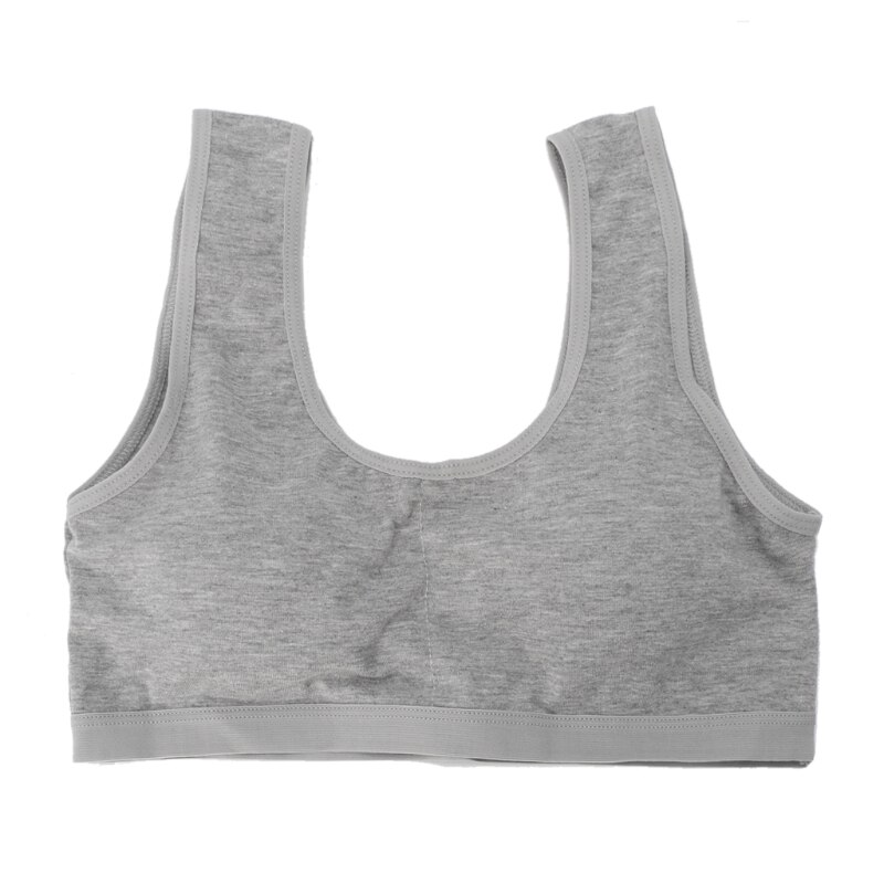 Teenage Kids Girls Underwear Teen Sports Bra Puberty Training Bra Underclothes: Gray