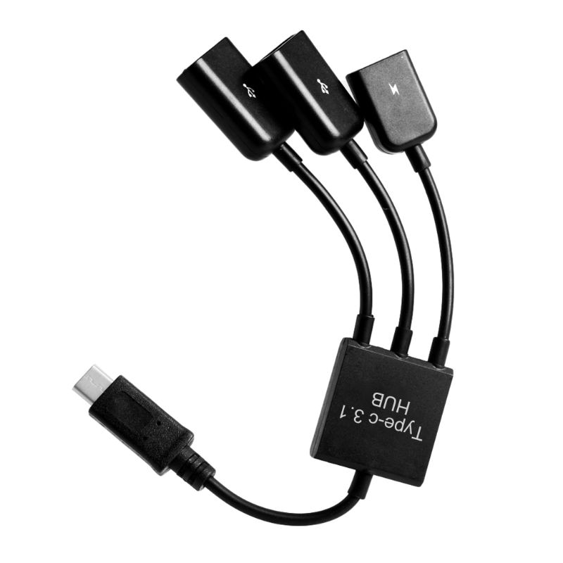 3 in 1 USB 3.1 Type-C Om Micro USB 2.0 Power Opladen Host OTG Hub Kabel Adapter 10166