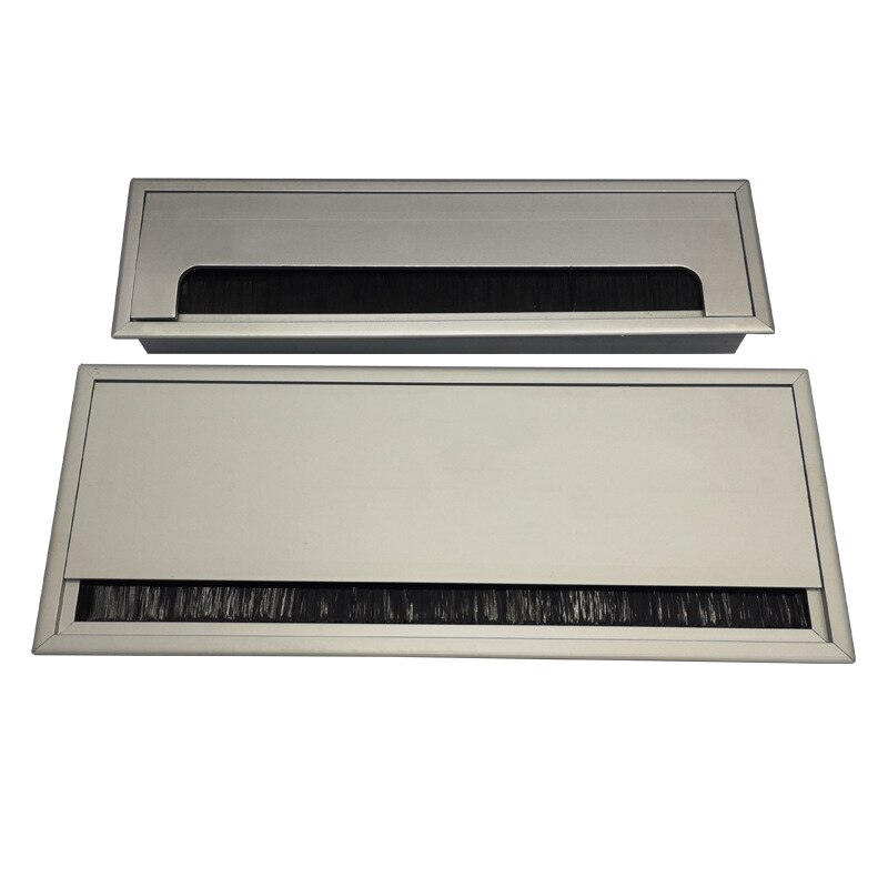 Square Metal Computer Desk Wire Hole Decorative Cover Desk Outlet Aluminum Alloy Embedded Socket Line Hole Cover Grommet Desk