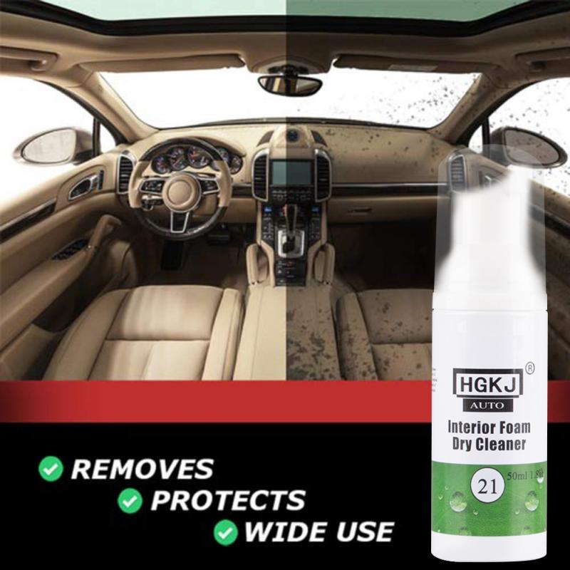50ml Auto Leather Foam Dry Cleaner Interior Dry Cleaning Agent Interior Cleaning Retreading Agent Auto Car Accessories