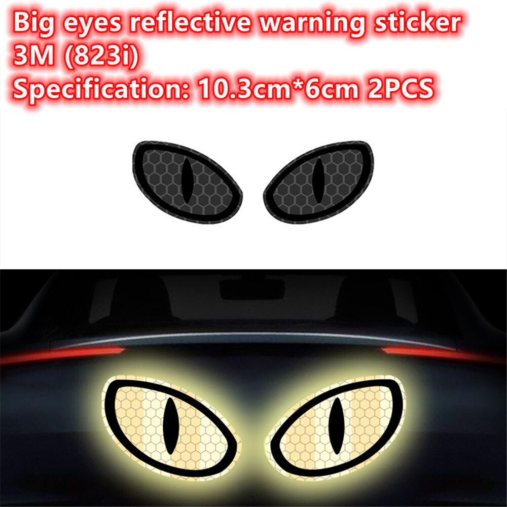 Cinta reflectante negra de 3M, pegatina adhesiva de grado de diamante, de seguridad, cinta de advertencia para bicicleta, automóviles, motocicleta, estilo de coche: 10.3cmX6cm