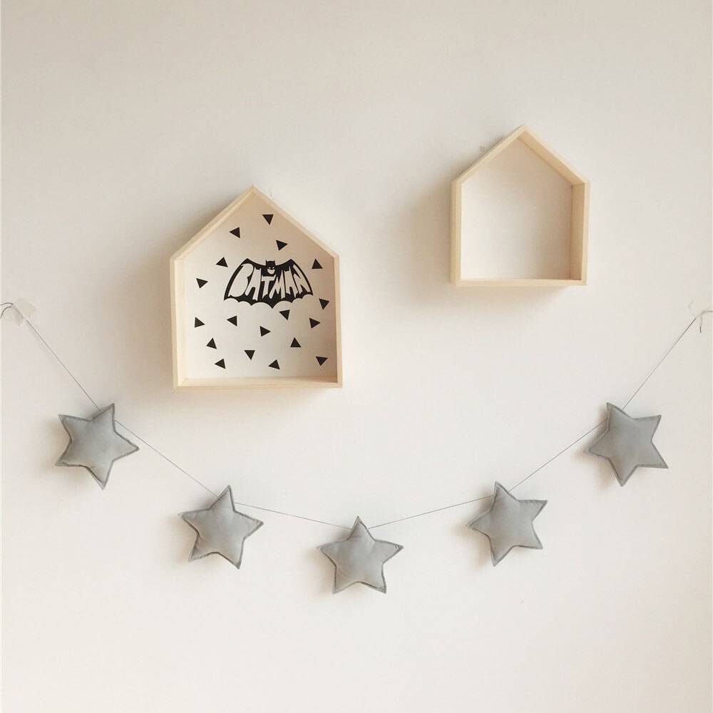Nordique bébé chambre décoration tenture murale ornements à la main pépinière lune étoile guirlandes fille chambre décor Photo accessoires: QC0076-7