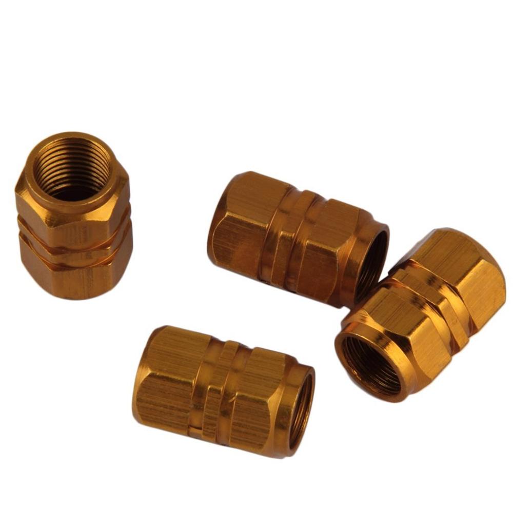 4Pcs/Set Tire Valve Stem Caps Theftproof Aluminum Car Wheel Tires Valves Tyre Stem Air valve Caps Airtight Cove Levert 5 Colors: yellow