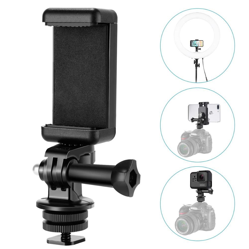 Telefoon Houder Camera Shoe Mount Adapter Kit voor GoPro Hero 7 6 5, DJI OSMO Actie, iPhone X 8 7 6 Samsung Bevestiging op DSLR