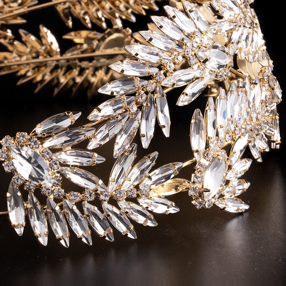 European Style Women Crown Tiaras Full Crystal Rhinestone Headband Bride Hairband for Wedding Birthday Make Up Party