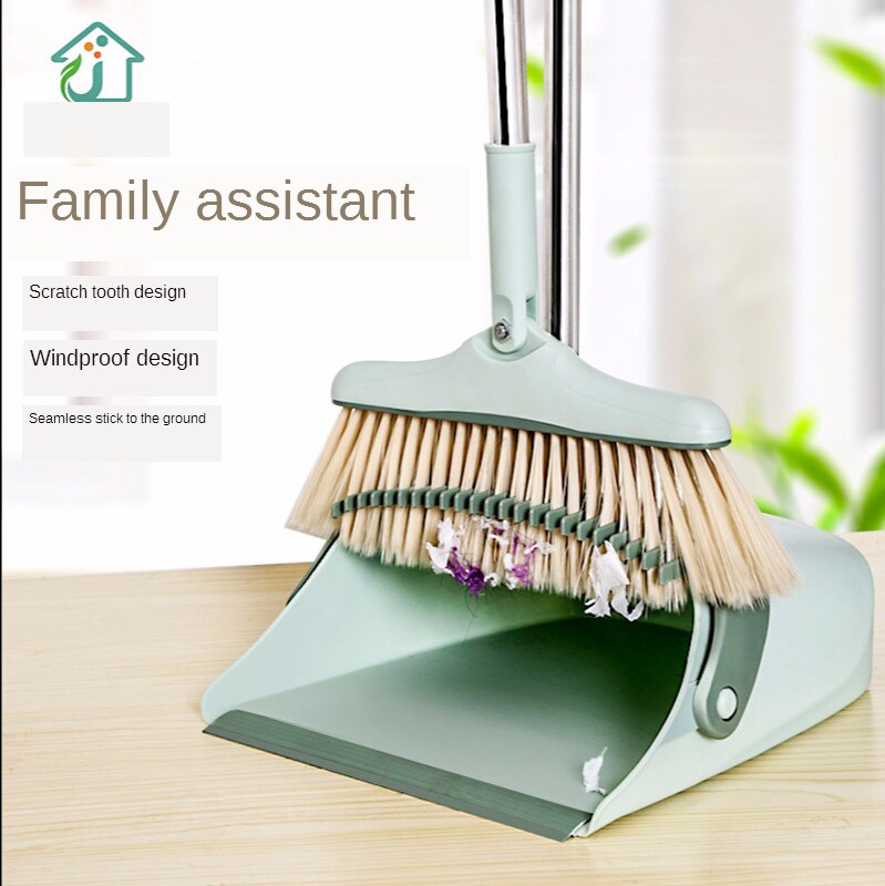 1set Wind Brooms and Dustpans Set to Cleaning the Floor and washing Window Teeth of Comb Rotation Household Cleaning Broom