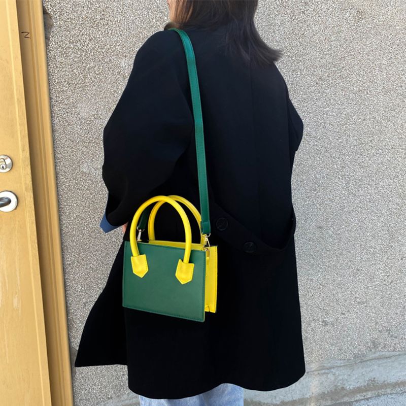 Pu leren handtas schouder messenger satchel dames tote tas met handvat