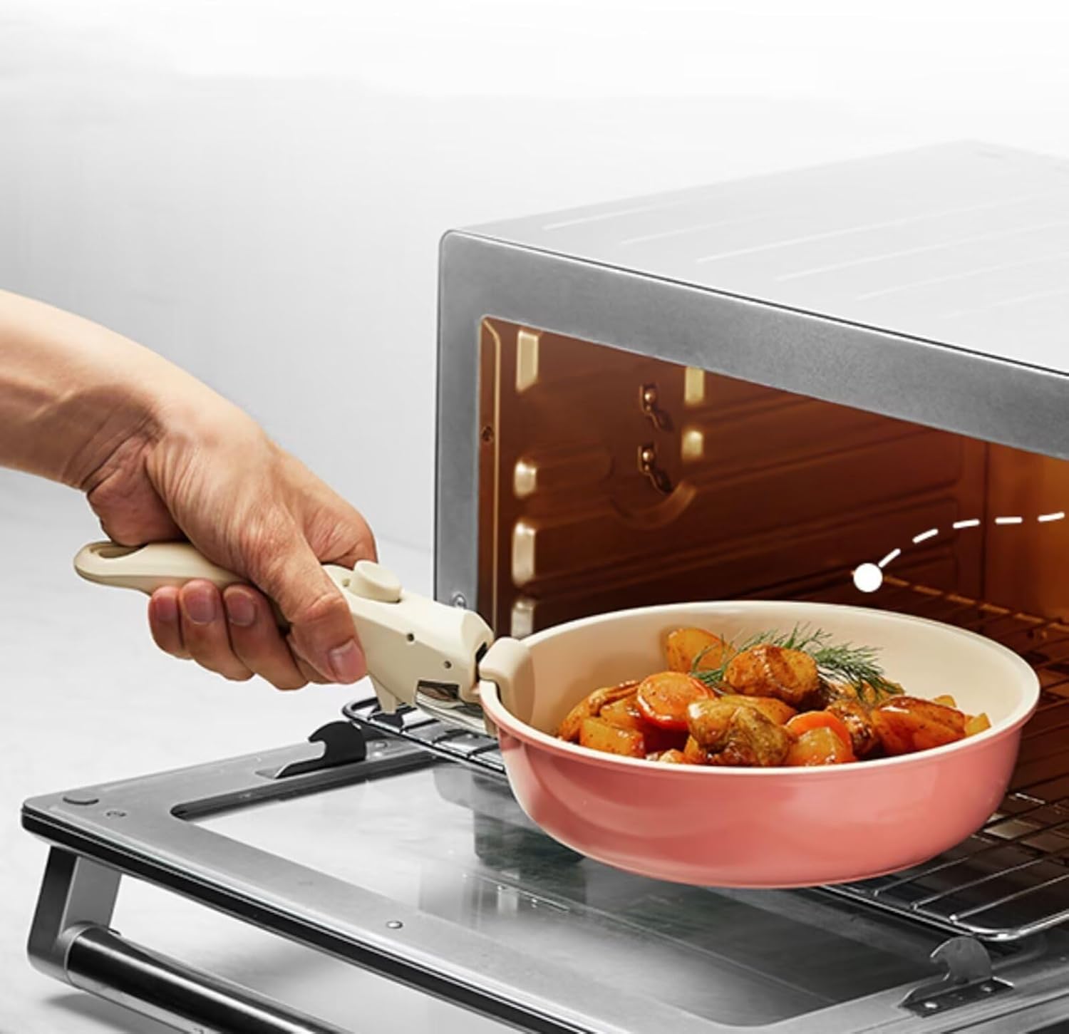 Poignée Amovible Universelle Anti-Brûlure – Compatible Toutes Casseroles & Poêles, Facile à Clipser En 1 Seconde !