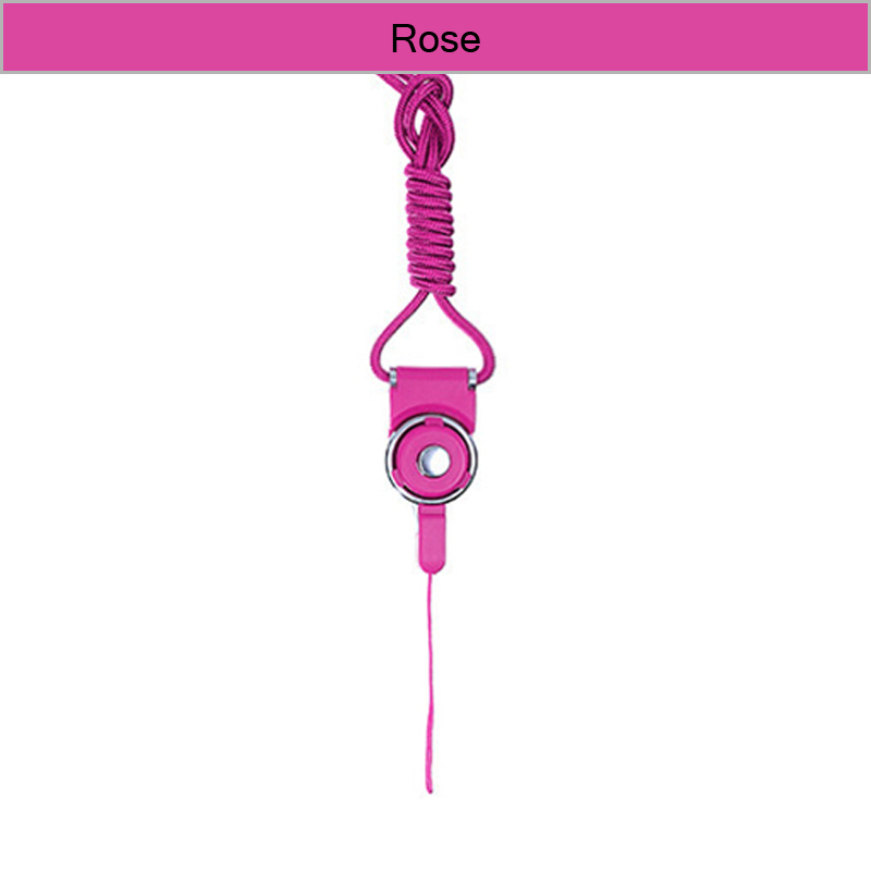 12 Colors Mobile Phone Neck lanyard for keys ID Card Detachable Multifunction Strap Phone Lanyard Holder Phone strap: Rose