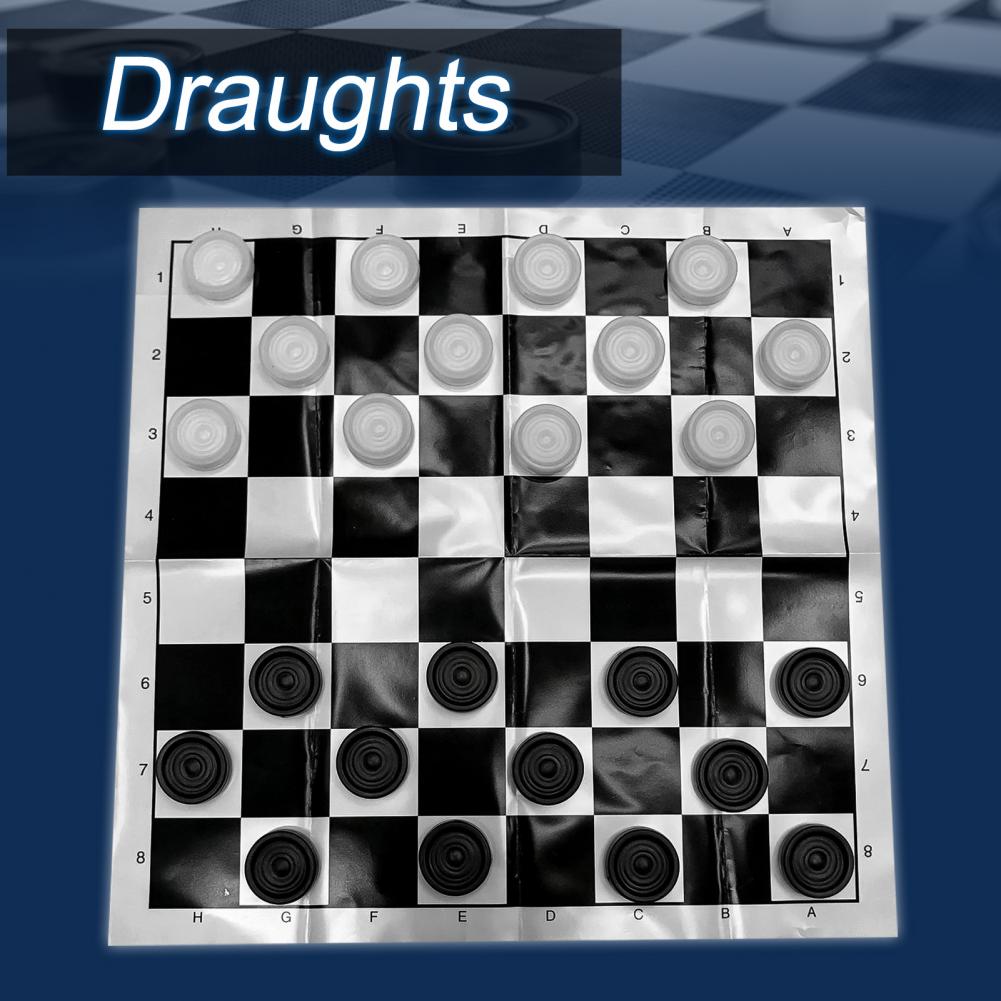 25cm Mini Travel Board Games Set Checkers Set with Plastic Film Checkerboard Travel Board Games Set Checkers Set