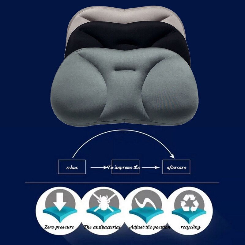 3D Neck Micro Airball Pillow Deep Sleep Addiction Head Rest Air Cushion Pressure Relief Pillows Washable PillowCase Covers
