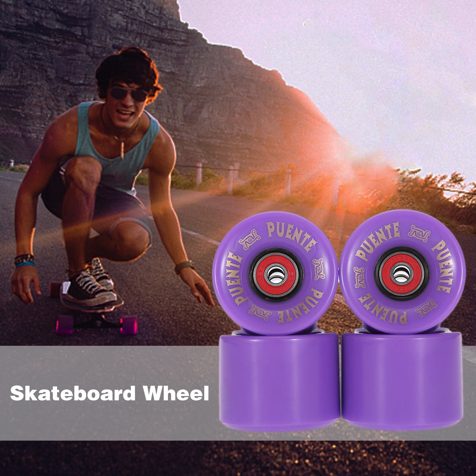 4Pcs/Set Cruiser Skateboard Wheels PU Wheels Long Board Cruiser 60 X 45MM Wheels With ABEC-9 Bearings