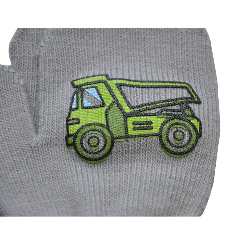 Crianças inverno quente luvas for1-5years meninos e meninas venda quente bonito pequeno caminhão de construção padrão criança macio malha luvas