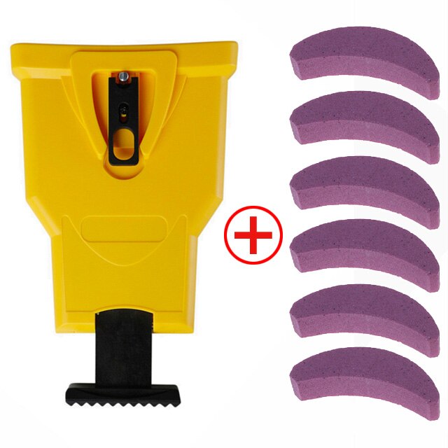 Affûteuse de dents de scie à chaîne affûtage de la chaîne système d'outil extérieur abrasif facile Durable affûtage rapide à montage sur barre: Yellow 6 x stones