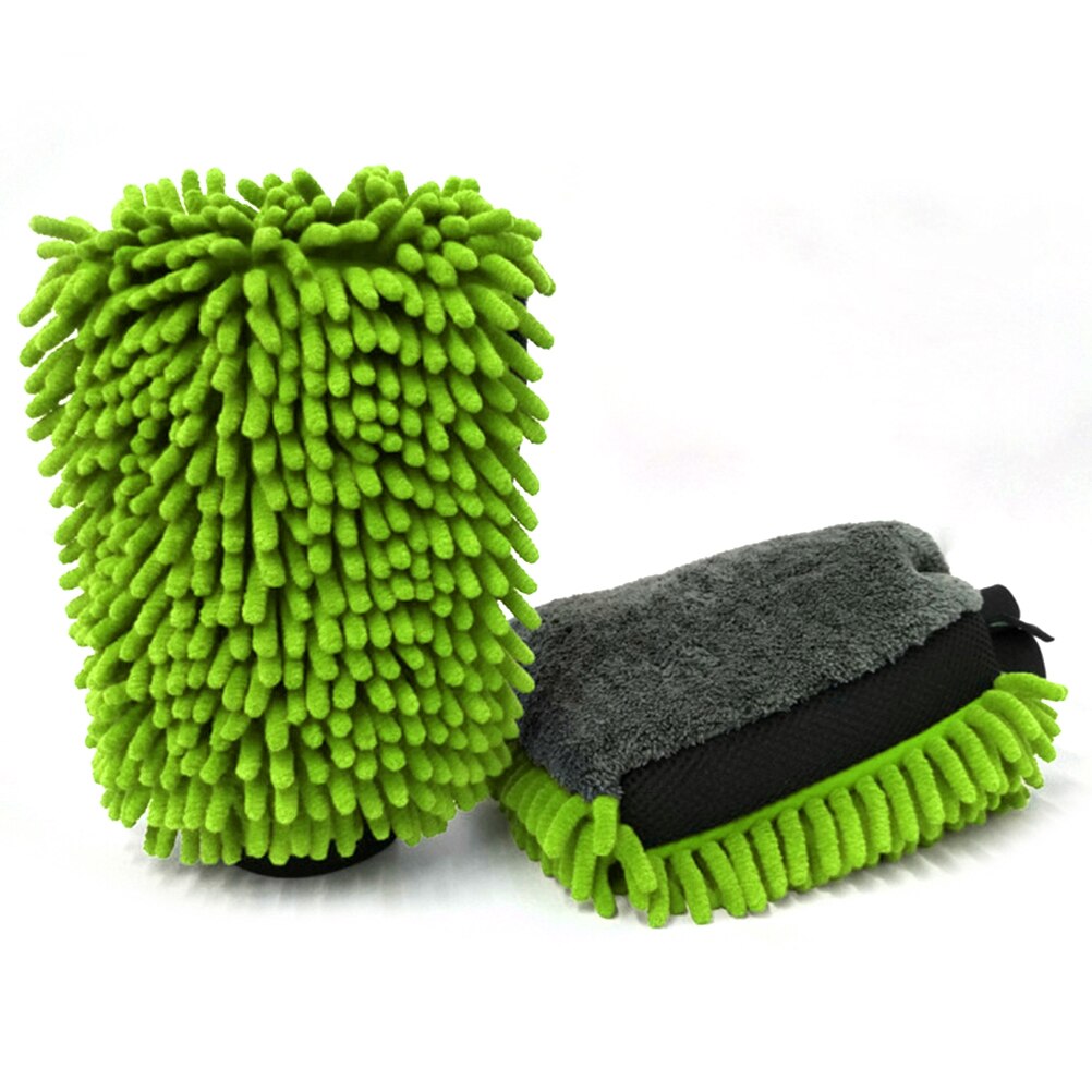 Wasstraat Handschoen Auto Reiniging Auto Brush Cleaner Wol Anti-Kras Wassen Handschoenen Motorfiets Washer Zorg Autowas Detaillering borstel: green