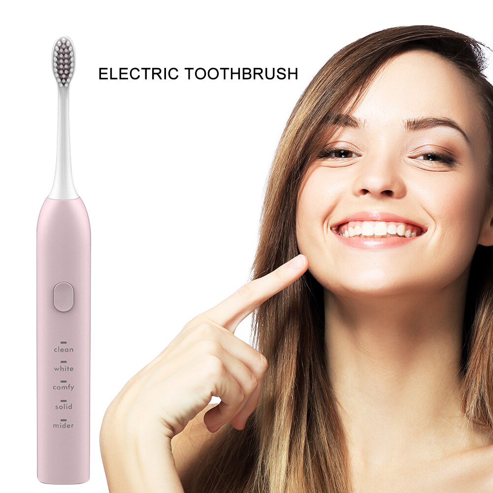 5 Modes Waterproof Electric Toothbrush USB Rechargeable Sonic Tooth Brushes Intelligent Waterproof Automatic Tooth Cleaning