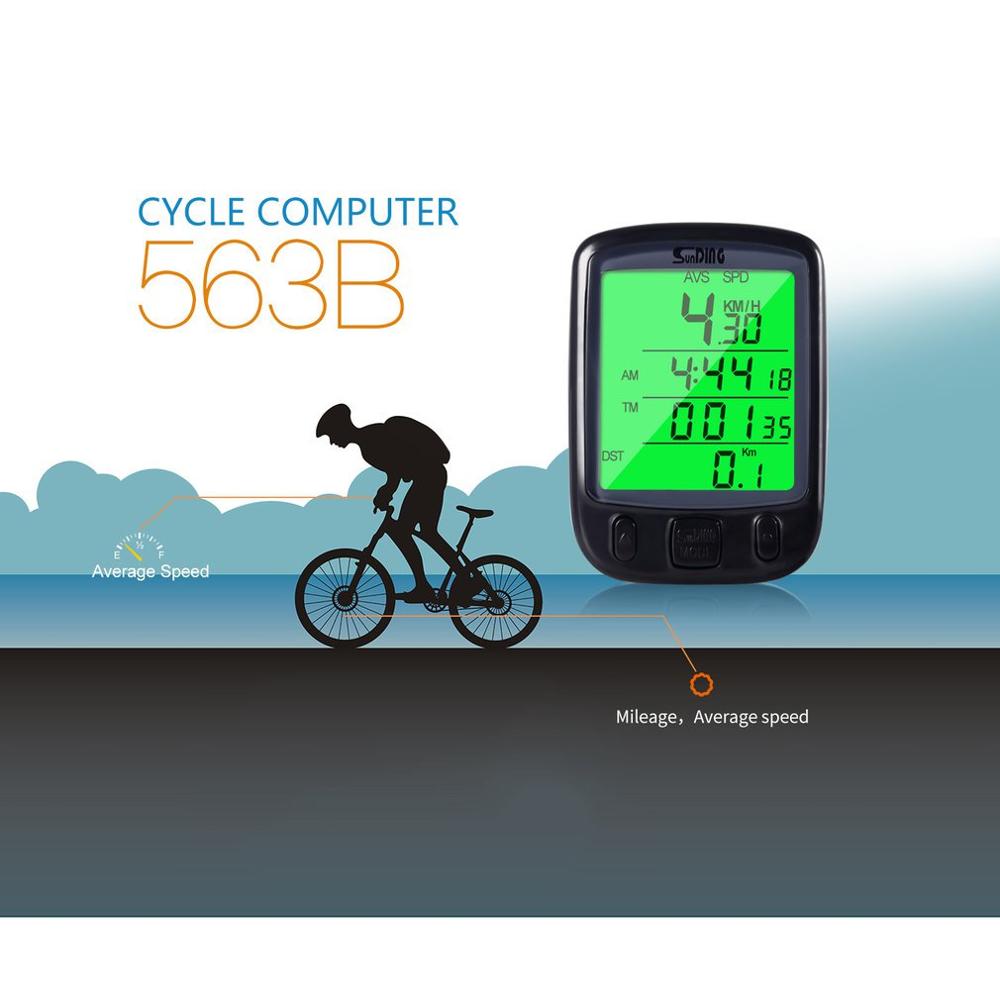 Cycle Bicycle Bike LCD Computer Odometer Speedometer With Backlight Monitor Bikes' Speed Distance And Riding Time