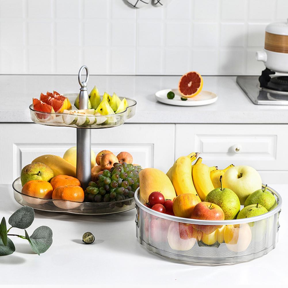 Küche Rotierenden Organizer Plattenspieler Würze Lagerung Rack Speisekammer Schrank Obst Tablett Make-Up Organizer Bad Lagerung Halter