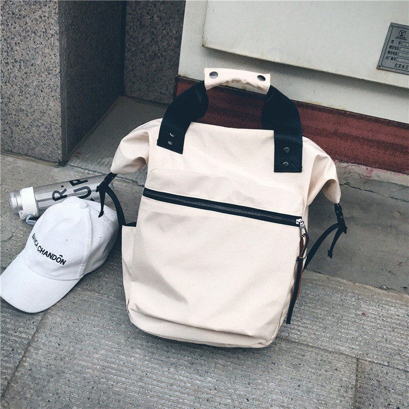 TTOU Nylon sac à dos femmes sacs à dos décontractés dames haute capacité retour au sac d'école adolescentes voyage étudiants Mochila Bolsa: White