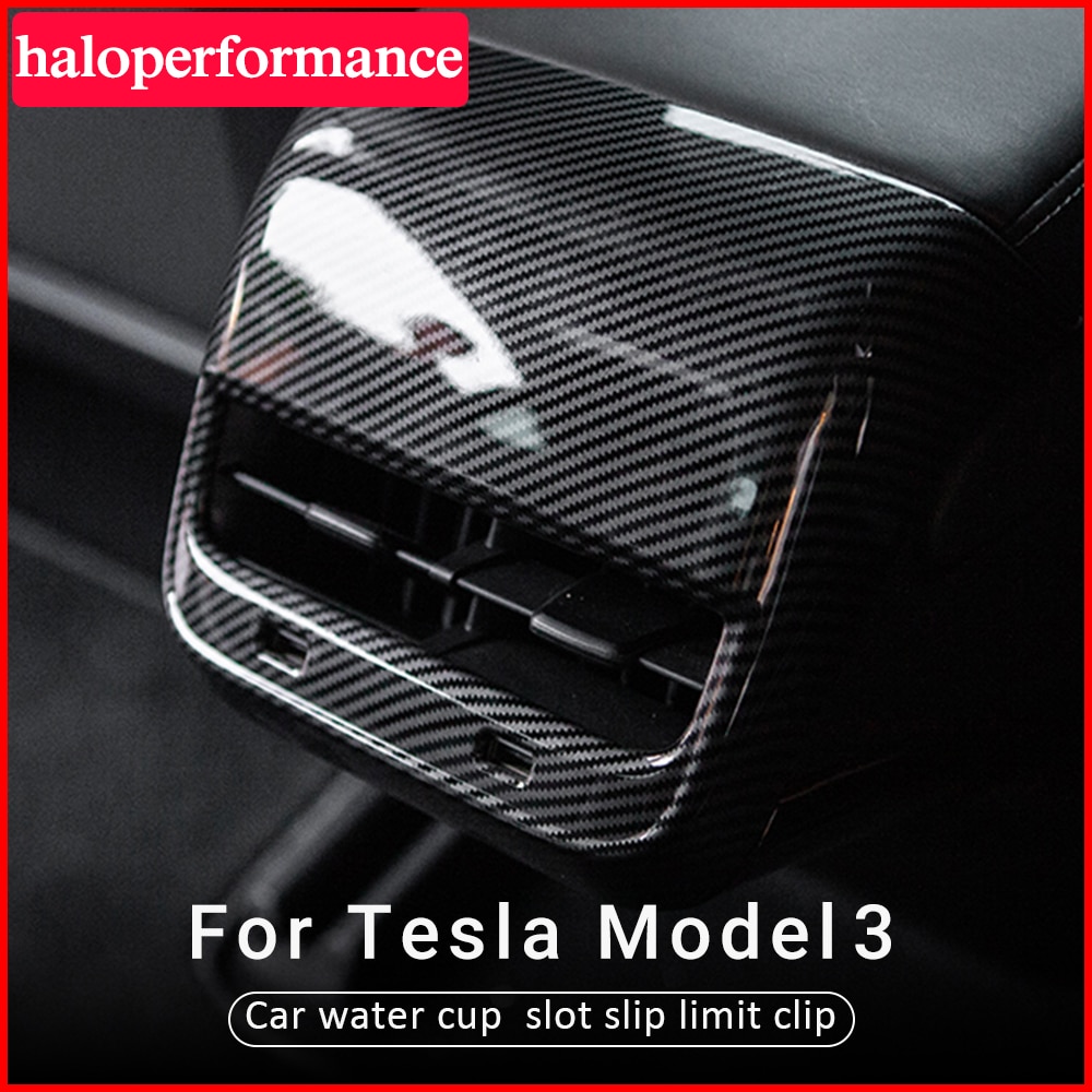Model3 Car Rear Air Vents Outlet Cover Trim For Tesla Model 3 Accessories Carbon Fiber Parts Model 3 Tesla Model Three