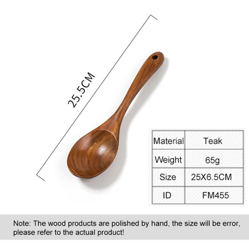 Pala antiadherente de teca para freír arroz cuchara de madera sólida espátula de cocina herramientas y utensilios de cocina cuchara de arroz útil: UB0924A2