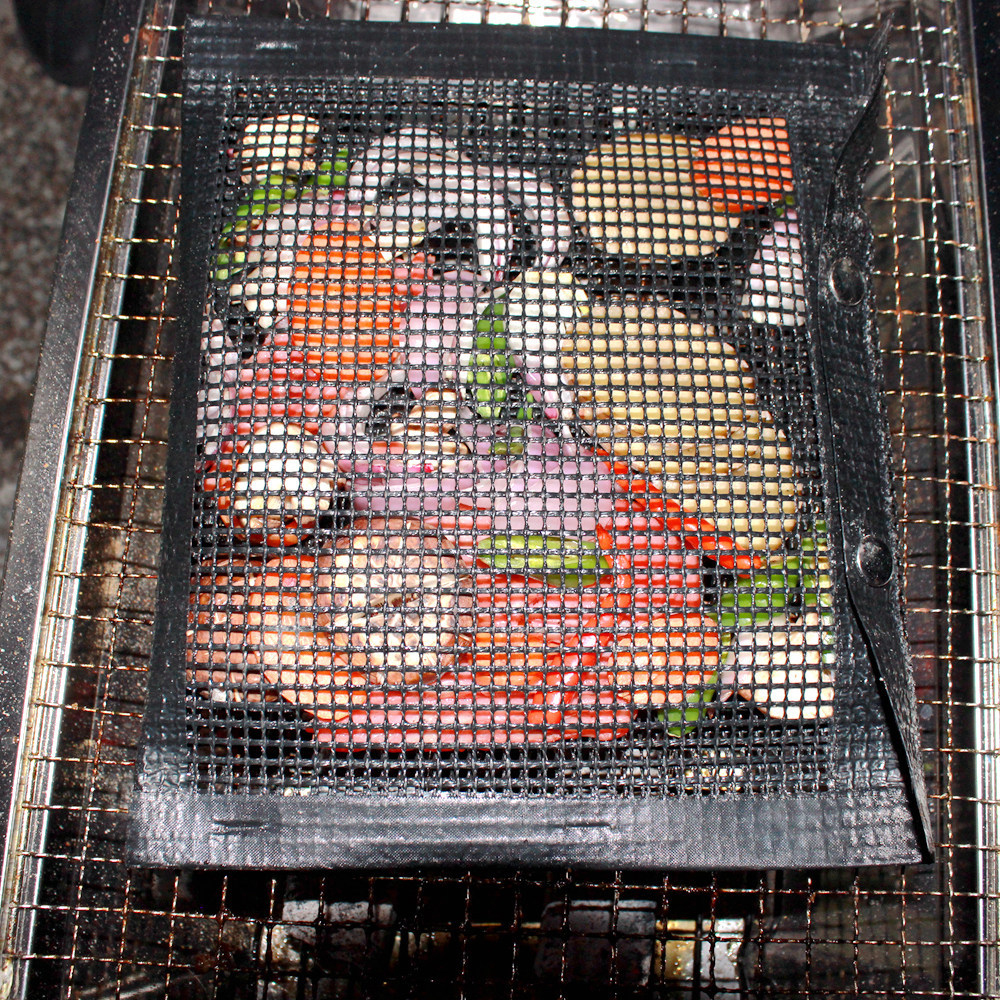 Bbq bagtaske varmebestandighed kød fisk grøntsager non-stick mesh grillpose måtter udendørs picnic bagning grill madlavningsværktøj