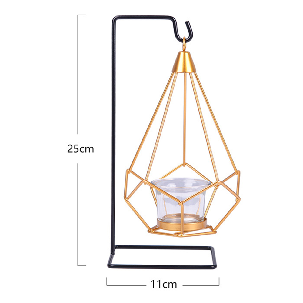 Candelero para centros de mesa de boda, candelabro geométrico de hierro dorado para taza de velas, decoración del hogar, candelabro de estilo nórdico: A2