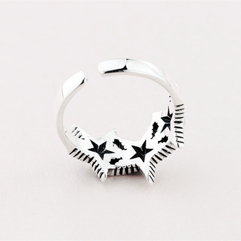 Anelli con stelle in argento sterling 925 per accessori di gioielli di lusso per fidanzamento di nozze da donna all'ingrosso