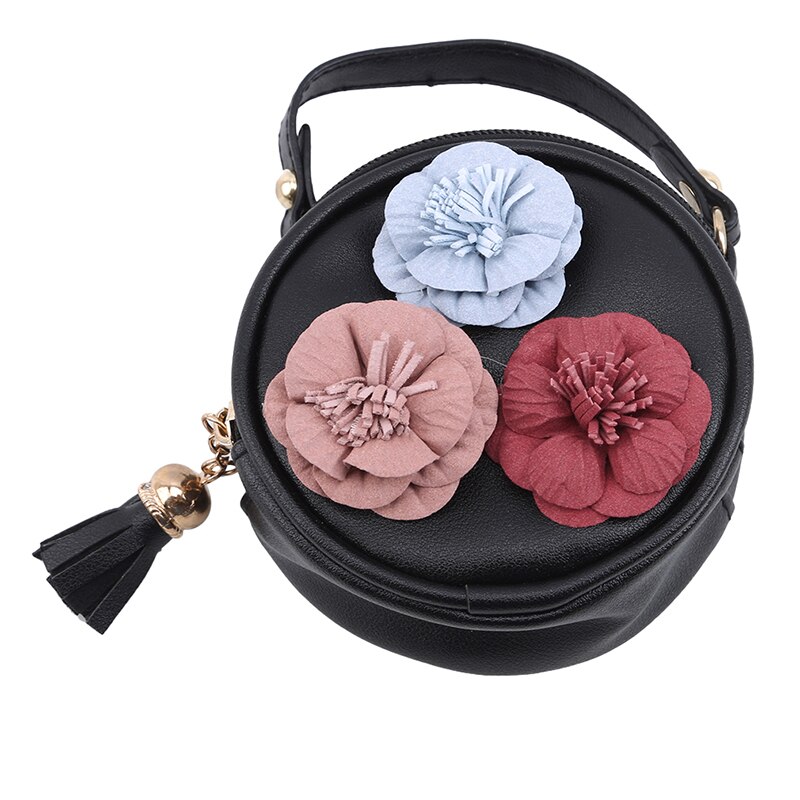 Girls Messenger Bags Children Kids Girls Princess Shoulder Bag Handbag Solid Bowknot Princess Coin Purses: black