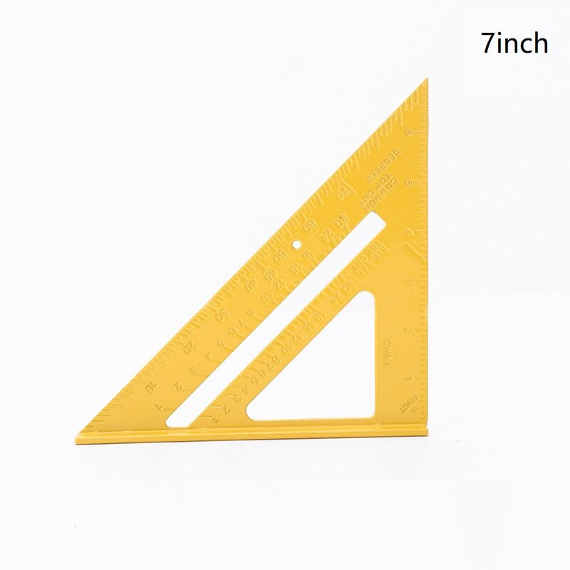 Silver Aluminum Alloy Speed Square Roofing Triangle Angle Protractor Try Square Carpenter's Measuring Layout Tool: YELLOW