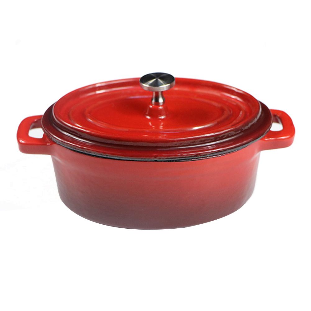 Nederlandske ovner emaljert støpejern dekket gryte oval mini gryte panela kokekanne kokekar ollas de cocina: Rød
