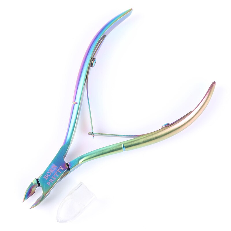 Geboren Pretty Nail Art Cuticle Pusher Regenboog Nail Cutter Tweezer Nipper Clipper Dode Huid Remover Tweezer Nail Art Tool