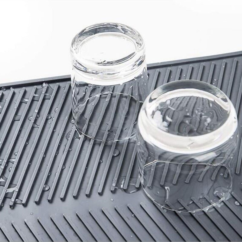Drain Rack Kitchen Silicone Dish Drainer Tray Large Sink Drying Rack Worktop Organizer Drying Rack for Dishes Tableware
