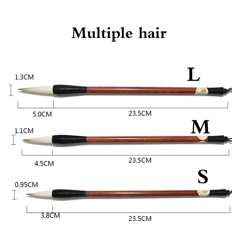 Chinese Calligraphy Pen 3pcs/set Students Multiple Hair Brush Pen Adult Chinese Painting Calligraphy Brushes Tinta China