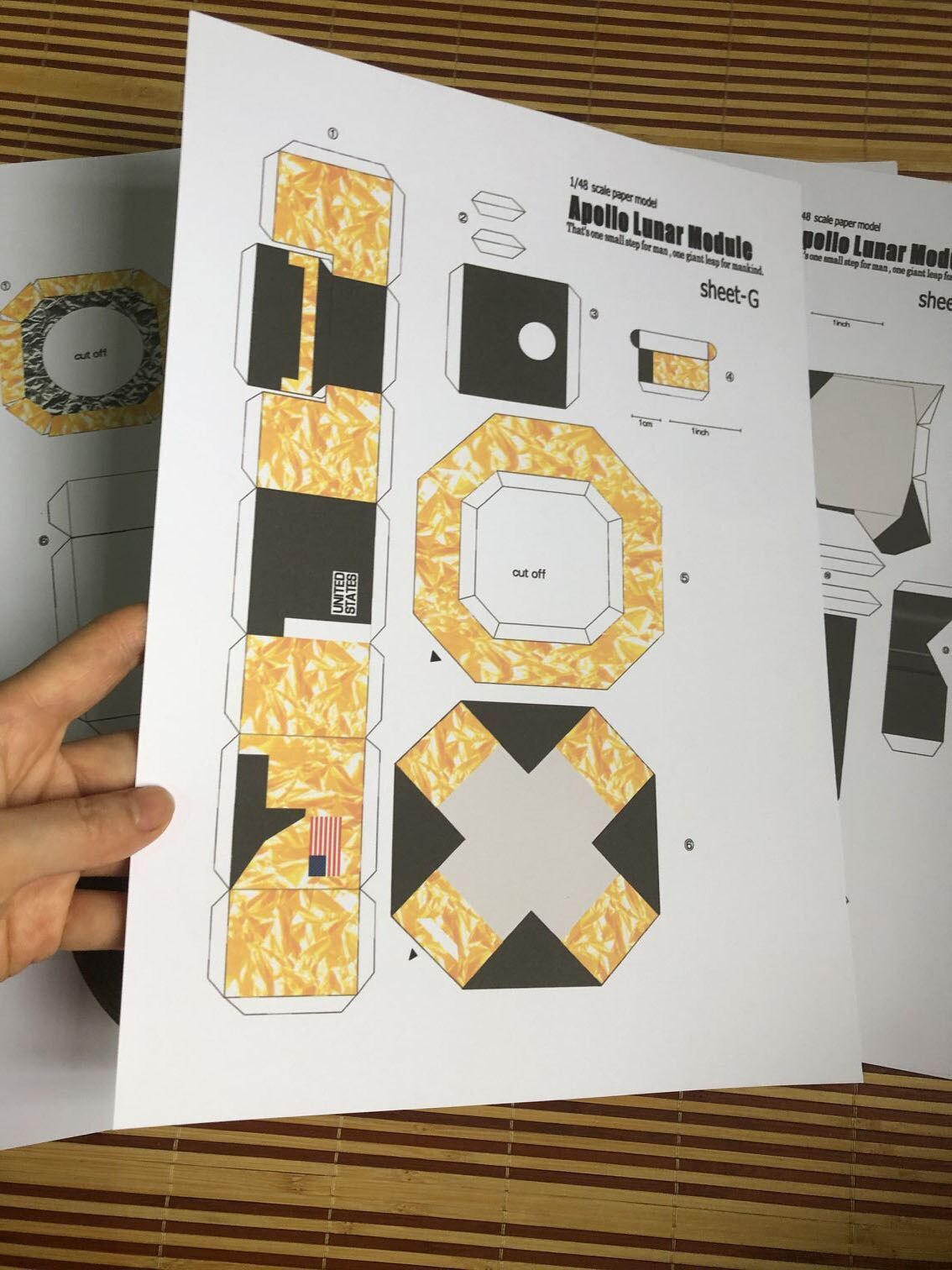 Paper Model Apollo 11 Lunar Module Apollo Plan Handmade DIY Handmade Homework