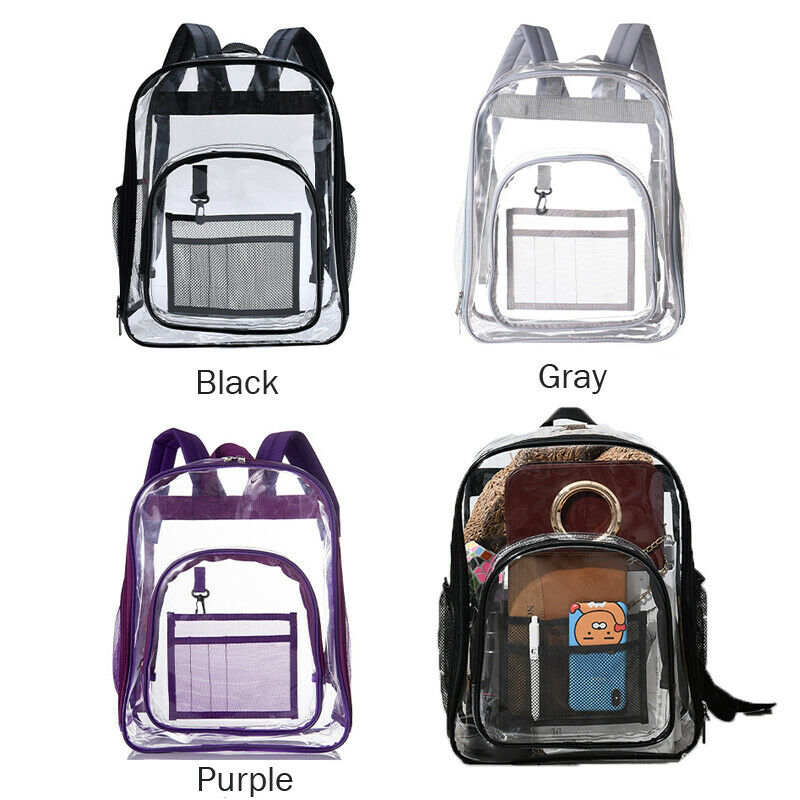 femmes fille étudiant sac d'école grande capacité Transparent clair sac à dos sac école bureau voyage sac suspendu
