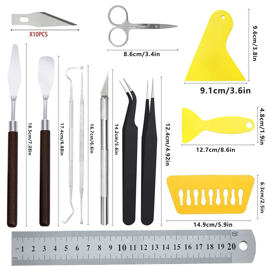 23pcs/set Lettering Set Stainless Steel Weeding Set DIY Craft Silhouette Basic Scrapbook Tools