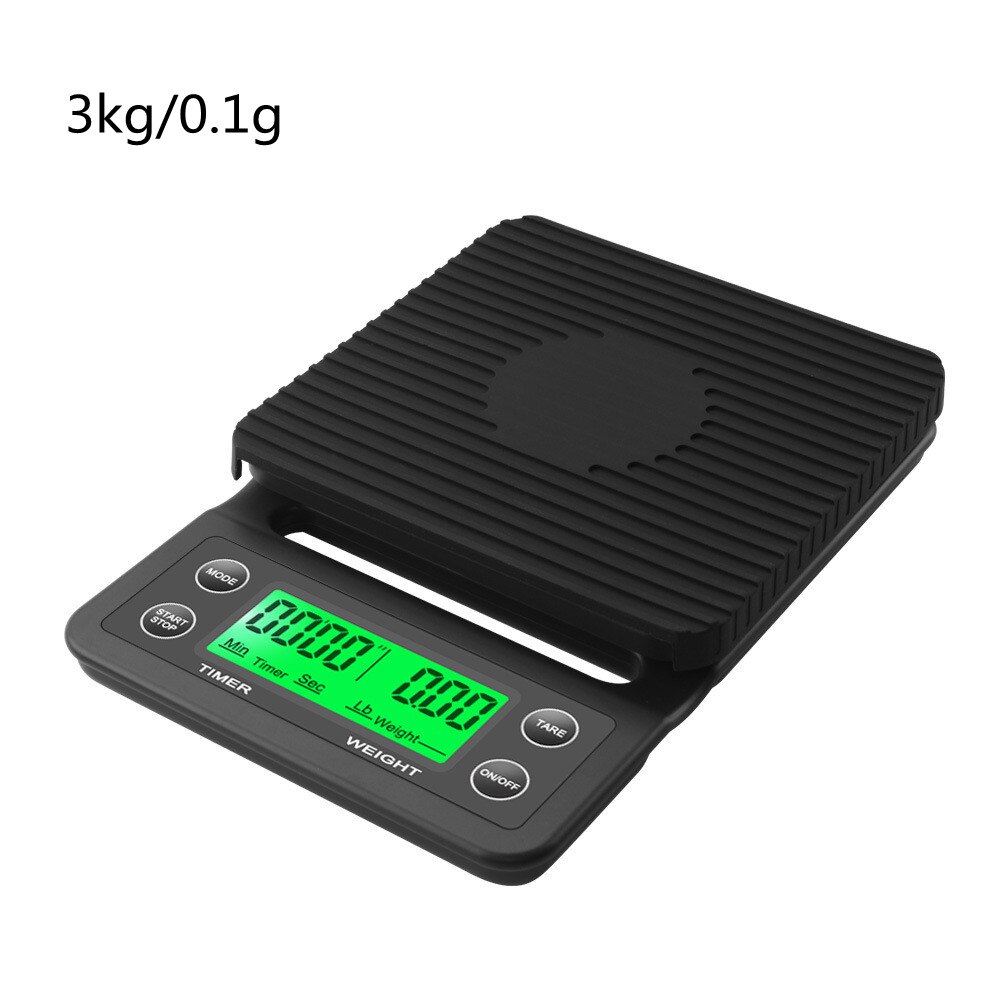 3kg/0.1g 5kg/0.1g Drip Coffee Scale with Timer Electronic Digital Kitchen Scales High Precision LCD Electronic Weight Scales: black 3kg 0.1g