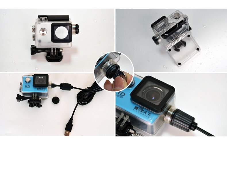 Sport Camera Accessoires Waterdichte Case Charger Shell Met Usb Kabel Voor Sjcam SJ4000 Air Sj7000 C30 Eken H9 H9R Voor motocycle