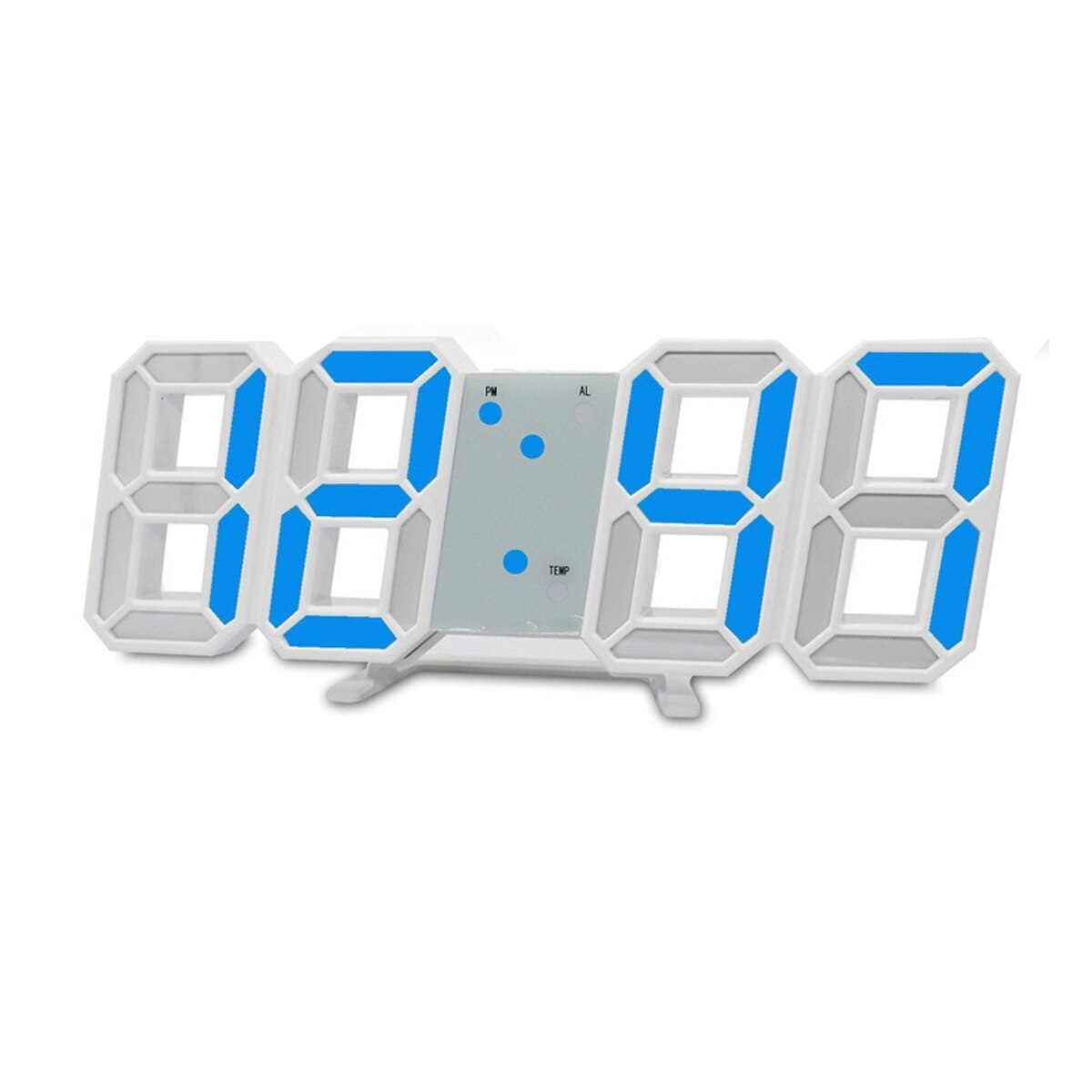 Cymii 3D Large LED Digital Wall Clock Date Time Celsius Nightlight Display Table Desktop Clocks Alarm Clock From Living Room: White Blue