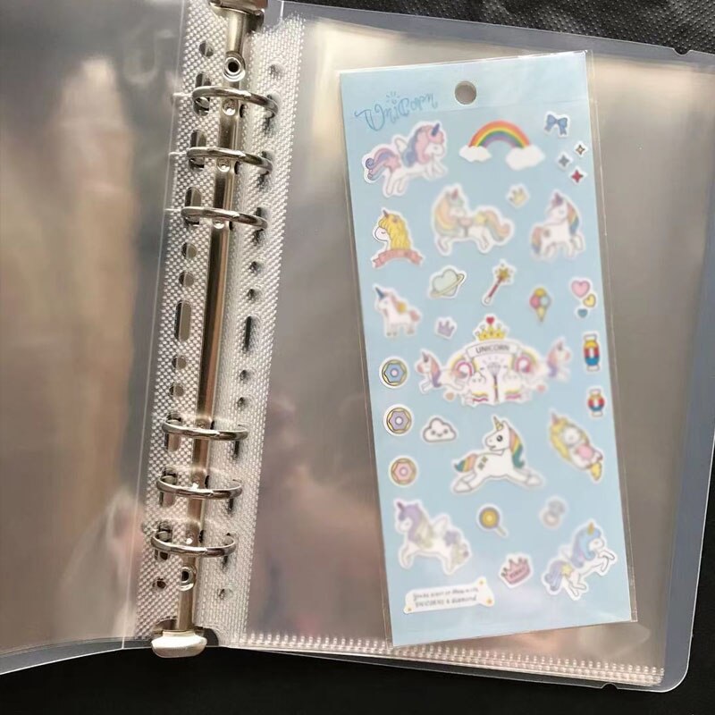 100PCS/Lot A5/B5 Thick 6-9 Hole Loose Leaf File Holder Documents Paper Organizer PVC Sheet Inner Page Protectors Office Supplies