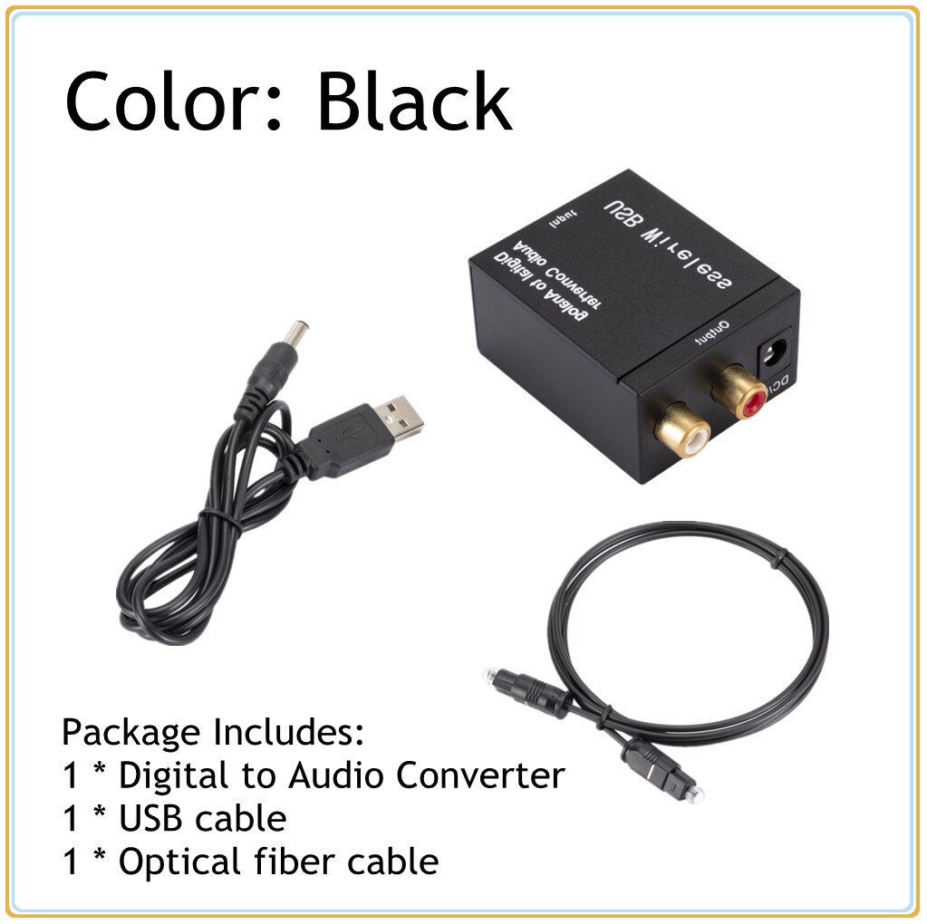 INIOICZMT Bluetooth Digital to Analog Audio Converter Adapter Amplifier Decoder Optical Fiber Coaxial Signal to Analog DAC Spdif: Default Title