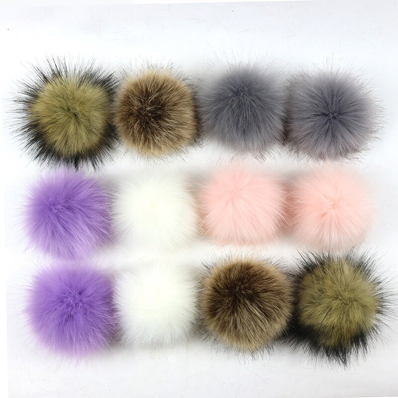 12Pcs 8Cm Diy Winter Faux Fur Ball Pompom Vrouwen Auto Tas Sleutelhanger Sleutelhanger Elastische Diy Sleutelhanger Konijn haarwortel Zakken Hoed Decor: 7