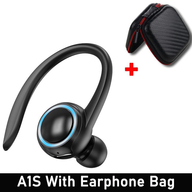 VAORLO-auriculares inalámbricos M-F8, cascos con Bluetooth 5,2, gancho para la oreja, Mini auriculares de negocios, cancelación de ruido de graves HIFI, Auriculares deportivos para juegos: Verde militar